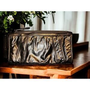Kenneth Cole Black Leather Clutch Bag - Versatile and Chic